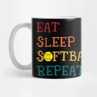 Eat Sleep Softball Repeat Softball Lovers Mug